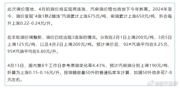 油价最新调整时间公布,油价调整最新时间发布