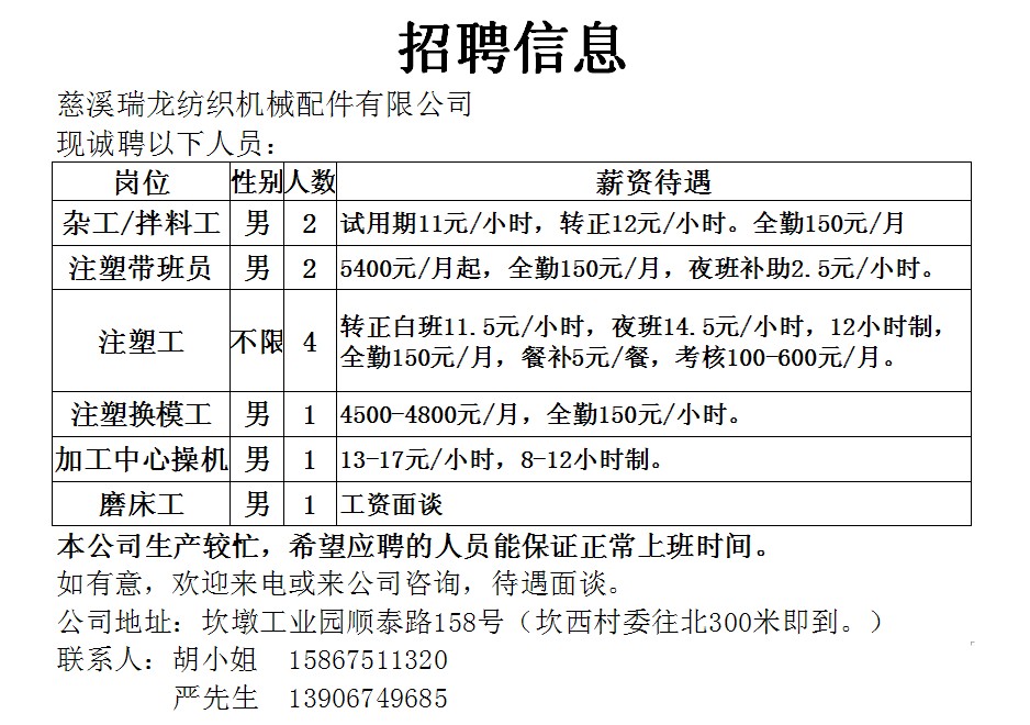 慈溪浒山最新招聘,慈溪浒山招聘信息新鲜速递。